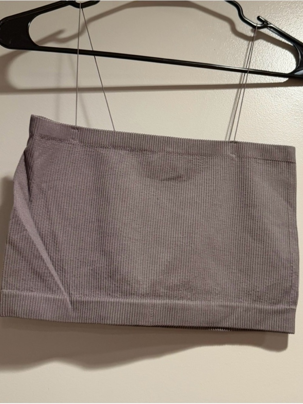 Mono B Lavender-Gray Ribbed Tube Top
